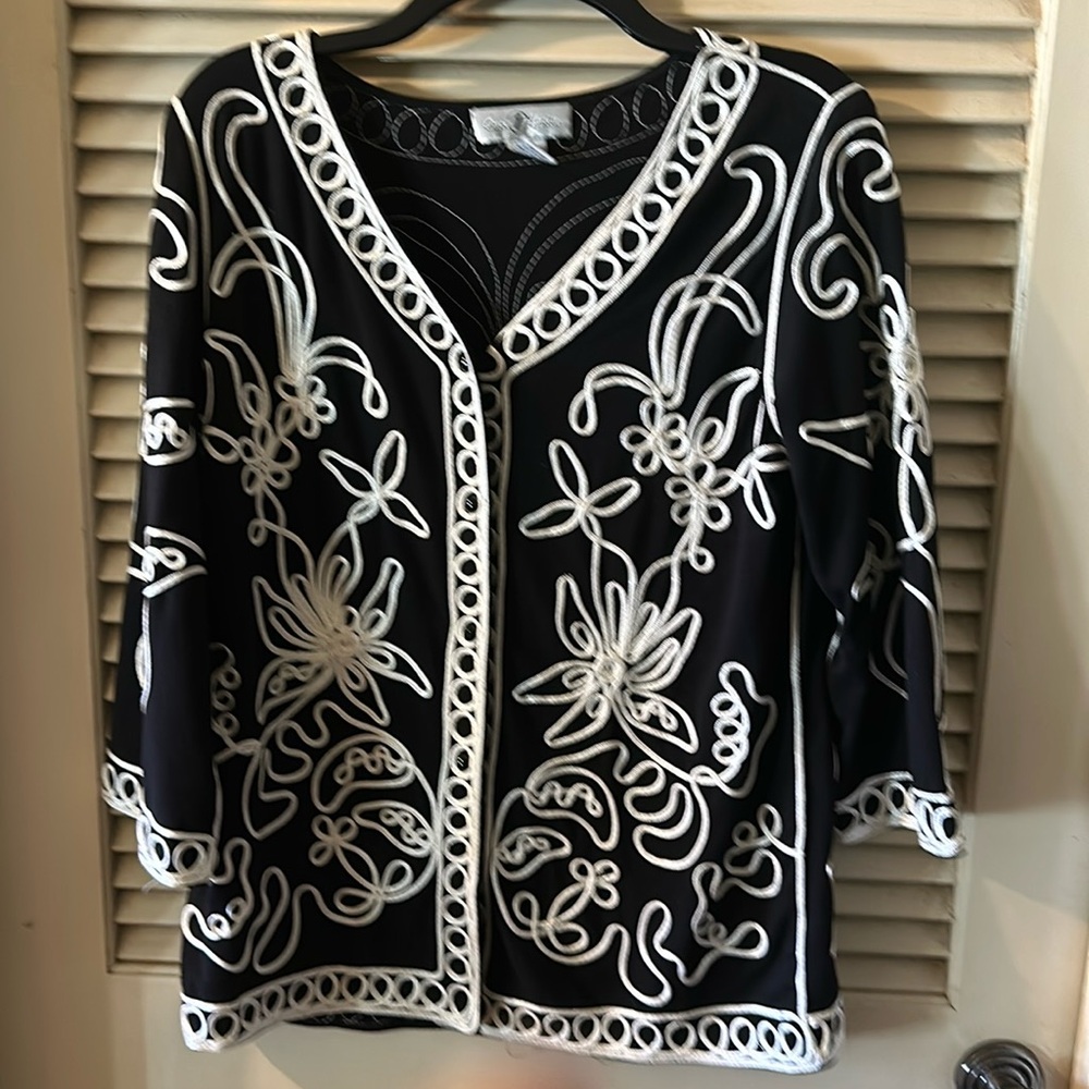 Stitched Cardigan sweater 3/4 sleeve button up from Once Again
